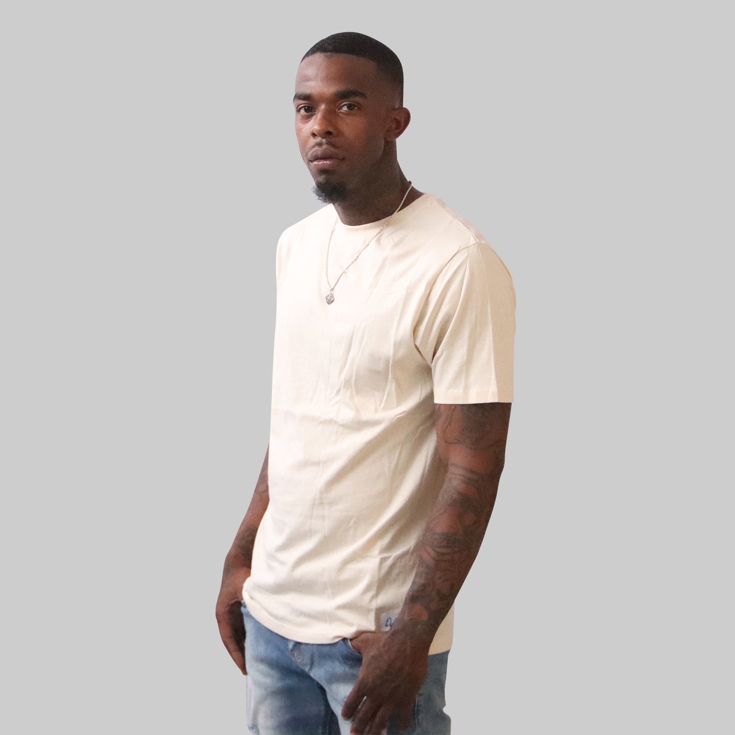 Defying The Odds Casual/Beige Rhinestone Tee