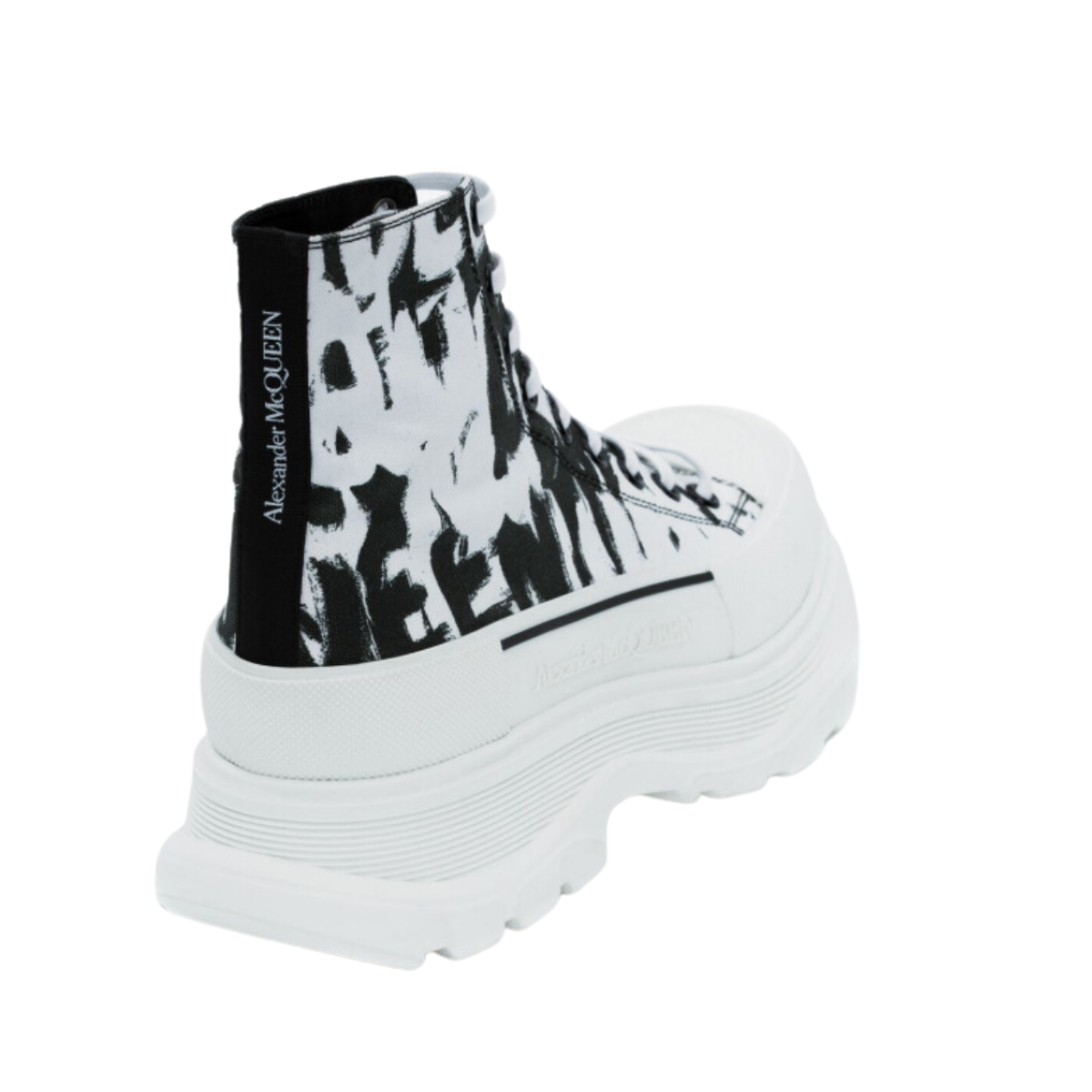 McQueen Graffiti Tread Slick Boot in White