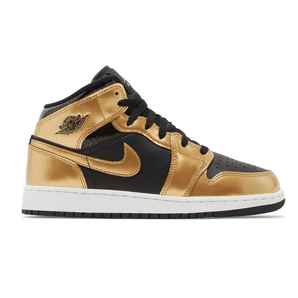 Kids Air Jordan 1 Mid SE 'Metallic Gold Black'
