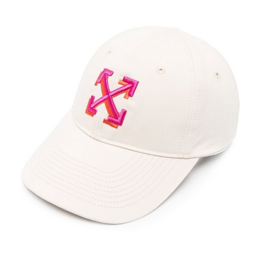 Off-White Embroidered-Logo Cap White/Fuchsia Pink