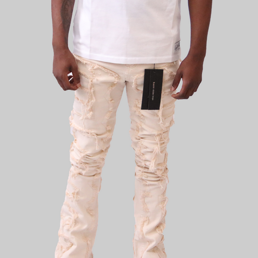 Guapi Cream Blood Diamond Stacked Denim