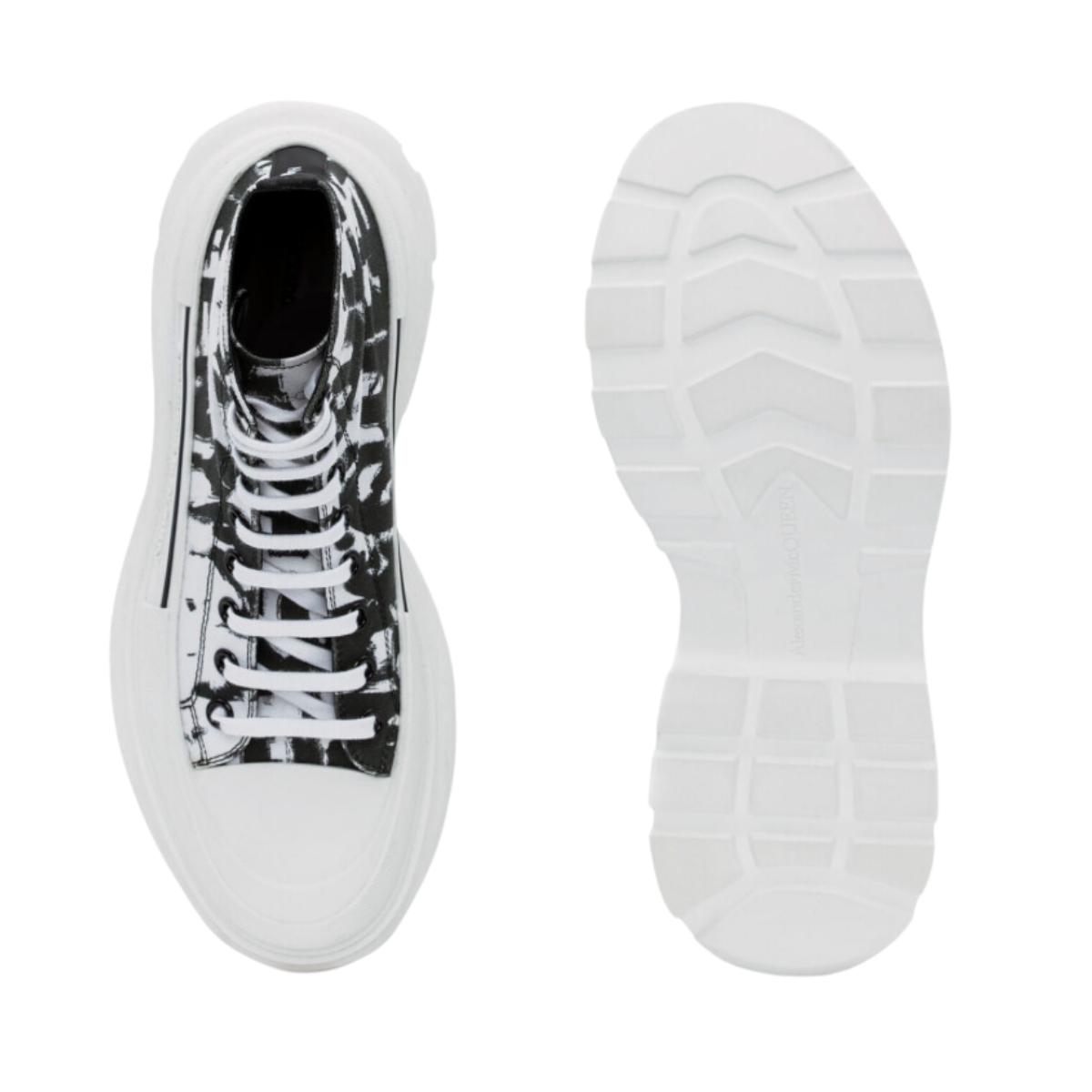 McQueen Graffiti Tread Slick Boot in White
