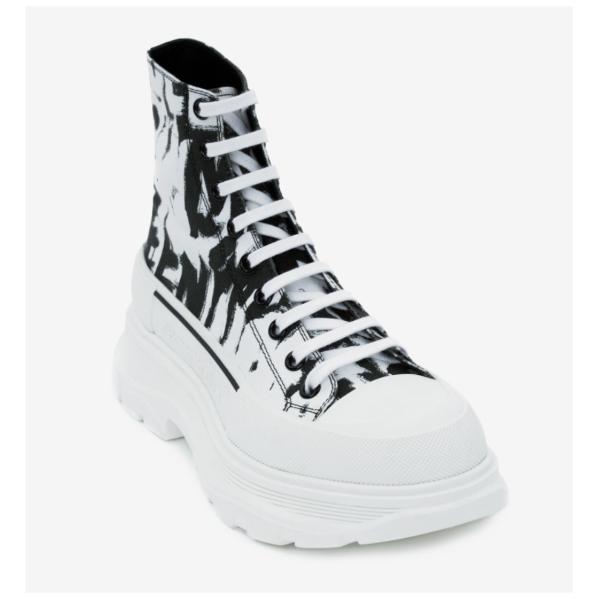 McQueen Graffiti Tread Slick Boot in White